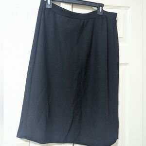 Vintage Steve Fabrikant Designer Wool Blend Chic Black A-Line Women's Skirt